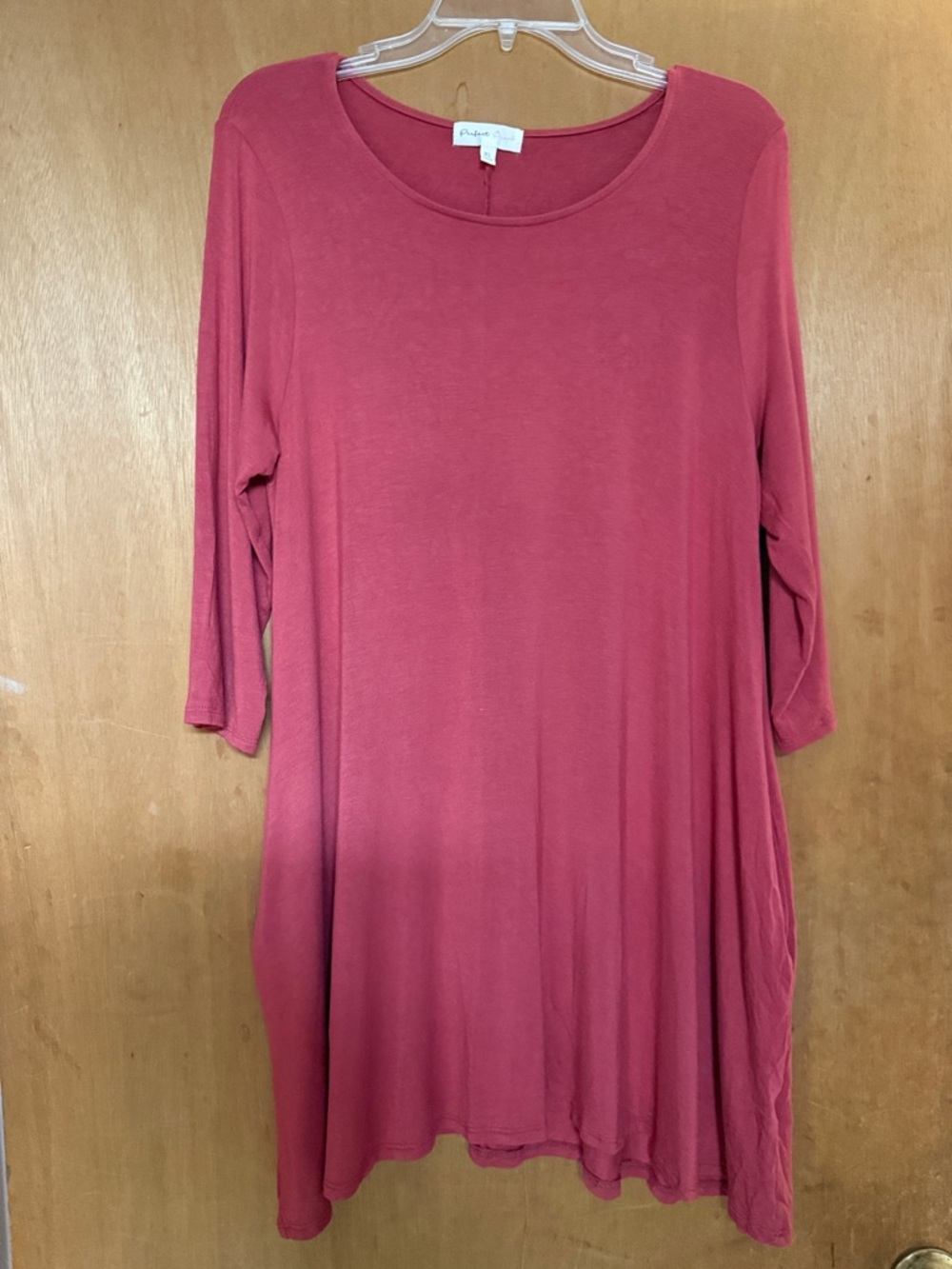 Dusty Rust Color Scoop Neck Swing Tunic